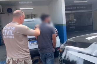 O suspeito, que tem 34 anos, estava sendo procurado pela polícia após vítima denunciar o caso (Foto: WhatsApp/Reprodução)