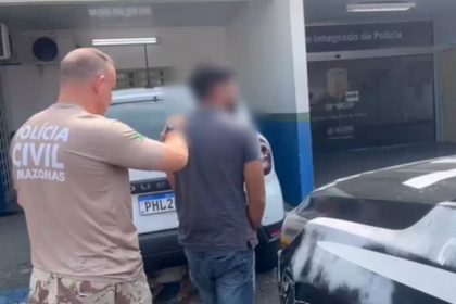 O suspeito, que tem 34 anos, estava sendo procurado pela polícia após vítima denunciar o caso (Foto: WhatsApp/Reprodução)