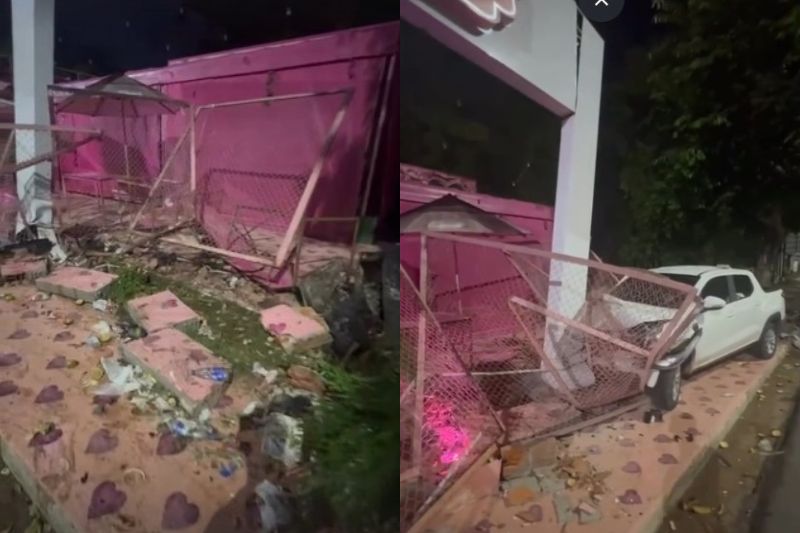 O acidente aconteceu na Avenida do Turismo, na zona Oeste da capital amazonense (Foto: WhatsApp/Reprodução)