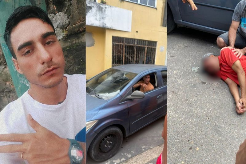 O suspeito e condutor do carro foi identificado apenas como Douglas, conhecido como “Dodô” (Foto: Amazonas/Montagem)