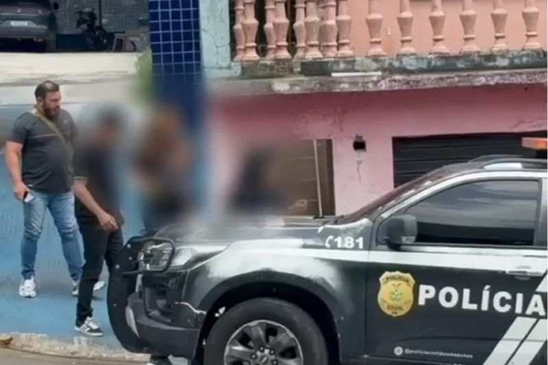 A prisões foram realizadas na sede da empresa da vítima, na zona Sul de Manaus (Foto: WhatsApp/Reprodução)