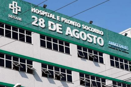 A vítima, uma jovem de 20 anos, foi internada gravemente ferida no Hospital e Pronto-Socorro 28 de Agosto em Manaus (Foto: Arquivo/SES-AM)