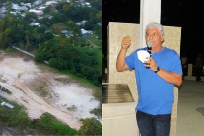 A obra é de propriedade do ex-prefeito de Santo Antônio do Içá, Abraão Magalhães Lasmar (Foto: WhatsApp/Reprodução)
