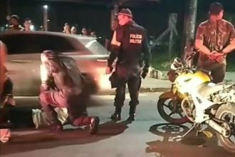 Os três feridos foram socorridos pelo Samu e levados para o hospital (Foto: WhatsApp/Reprodução)