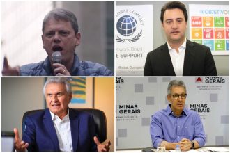 Tarcísio de Freitas, Ratinho Júnior, Ronaldo Caiado e Romeu Zema estão de olho em votos de bolsonaristas (Fotos: Divulgação)