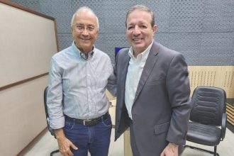 Aderson Frota e Marcelo Salum no programa Virando o Jogo (Foto: Divulgação)