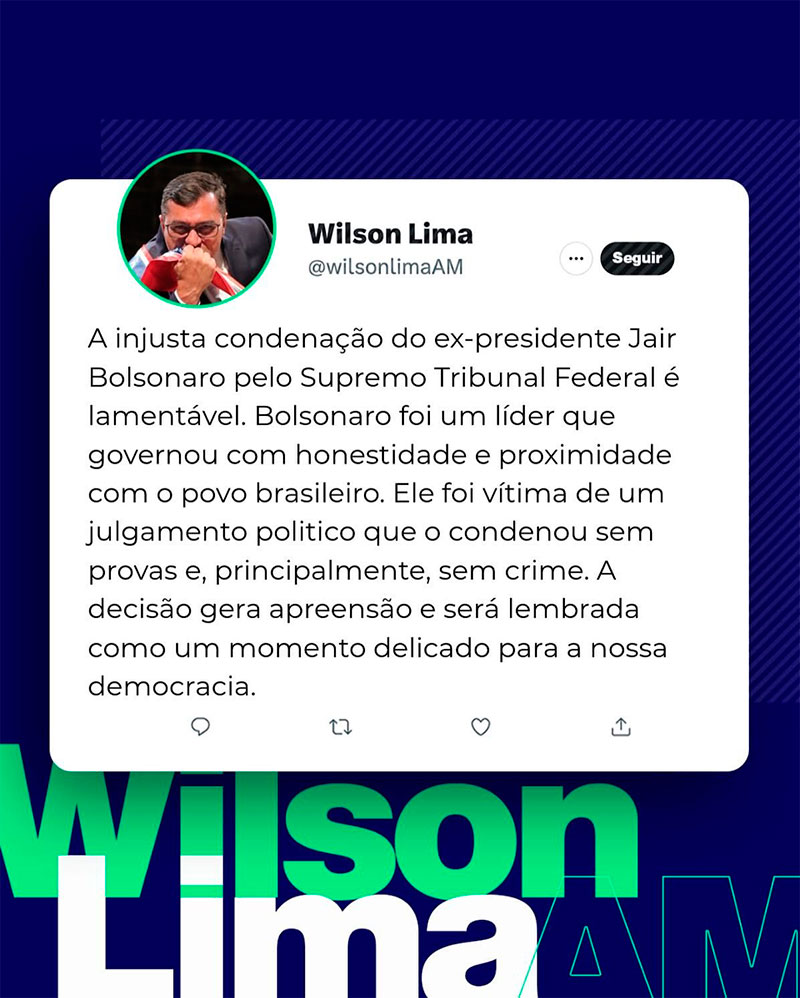 Wilson Lima apoio a Bolsonaro