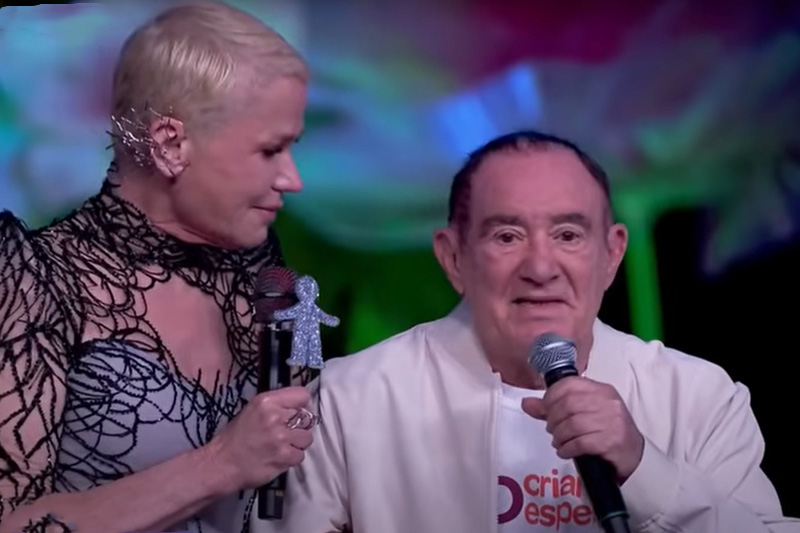 Xuxa com Renato Aragão no Criança Esperança: emoções (Imagem: TV Globo/Reprodução)