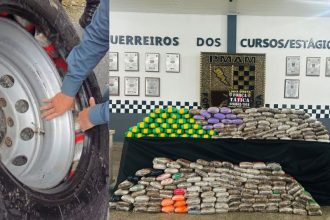 Força Tática encontrou o veículo e localizou 232 tabletes de drogas Foto: WhatsApp/Reprodução)