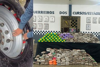 Força Tática encontrou o veículo e localizou 232 tabletes de drogas Foto: WhatsApp/Reprodução)
