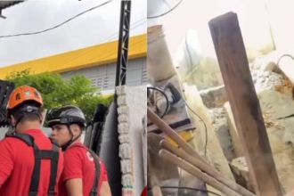 De acordo testemunhas, estrutura desabou repentinamente, atingindo Sidomar Maurício Sena, de 35 anos (Foto: Rede social/reprodução)