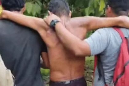 O agricultor Sérgio Dias da Silva, de 55 anos, foi encontrado em um igarapé e resgatado (Foto: WhatsApp/Reprodução)