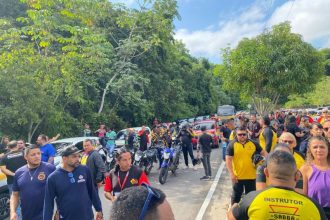 Dezenas de veículos e motocicletas formaram um comboio pelas principais avenidas da cidade (Foto: Divulgação)