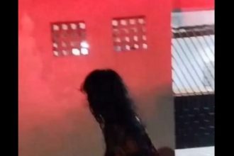 A mulher, de 30 anos, foi resgatada por policiais da 18ª Cicom (Companhia Interativa Comunitária) (Foto: WhatsApp/Reprodução)