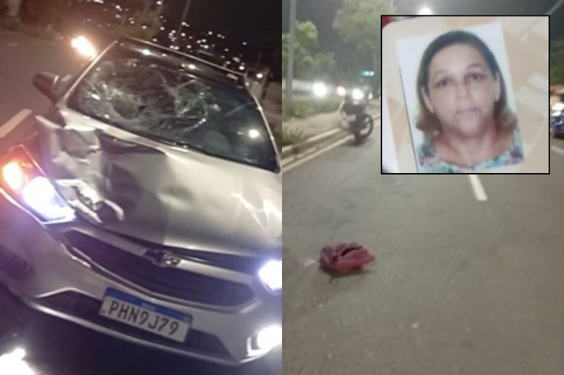 Cinthya Cruz Leite Soares, de 55 anos, foi atropelada por um carro e não resistiu aos ferimentos (Foto: WhatsApp/Reprodução)