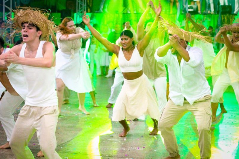 Desfile da Aparecida em 2025: no carnaval de 2026 escola homenageará município do Amazonas (Foto: Filipe Mesquita/Divulgação)