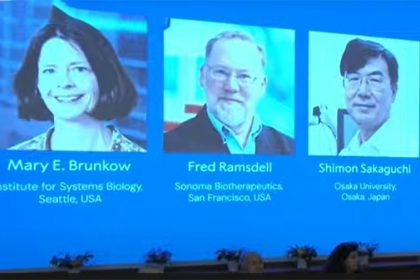 Mary Brunkow, Fred Ramsdell e Shimon Sakaguchi ganharam o Prêmio Nobel de Medicina (Imagem: YouTube/Reprodução)