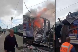 Trem atingidos na Ucrânia