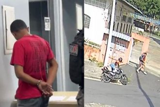O homem tentou assaltar o adolescente que correu para a área de uma igreja (Imagem: Divulgação/Redes sociais)