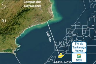 Mapa mostra localização de novo poço de petróleo na Bacia de Campos (Imagem: Petrobras/Divulgação)