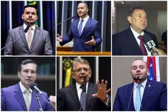 Alberto Neto, Adail Filho, Átila Lins, Sidney Leite, Pauderney Avelino e Fausto Júnior votaram a favor do projeto (Fotos: Agência Câmara)