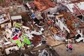 Destruição em Rio Bonito do Iguaçu no Paraná: BNDES disponibiliza recursos para plano de enfrentamento de desastres (Imagem: YouTube/Reprodução)