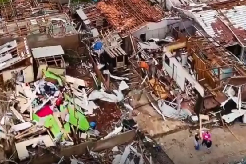 Destruição em Rio Bonito do Iguaçu no Paraná: BNDES disponibiliza recursos para plano de enfrentamento de desastres (Imagem: YouTube/Reprodução)