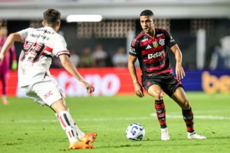 Flamengo sofreu empate do São Paulo após expulsão de jogador (Fito: Gilvan de Souza/Flamengo)