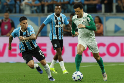 Felipe Anderson (Palmeiras) em lance de jogo: Grêmio venceu jogo pelo Brasileirão (Foto: Cesar Greco/Palmeiras/by Canon)
