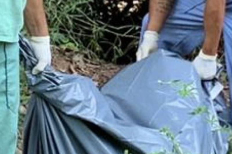 Funcionários do IML recolheram o corpo, que estava em estado de decomposição (Foto: WhatsApp/PM-AM/Reprodução)