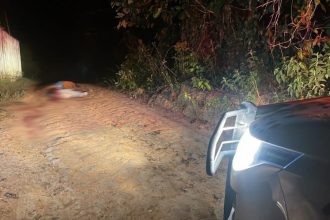 Corpos das vítimas foram deixados no meio do ramal (Foto: WhatsApp/PM-AM/Reprodução)