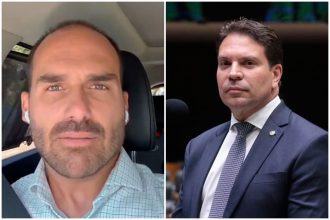 Eduardo Bolsonaro abandonou mandato para viver nos EUA e Ramagem fugiu após ser condenado pelo STF (Fotos: X/Reprodução e Bruno Spada/Agência Câmara)