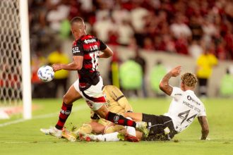 Samuel Lino marcou o gol da vitória e do título do Flamengo (Foto: Adriann Fontes/Flamengo)