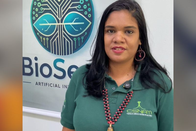 Pesquisadora Lydiane Bastos: a tecnologia permite disponibilizar sementes para mudas em pouco tempo (Foto: Divulgação/Ufam)