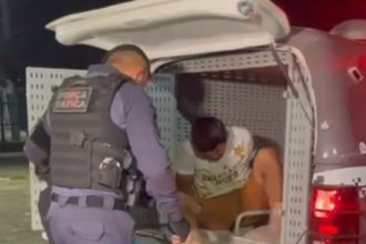 Júnior dos Anjos Quintino, 38 anos, foi preso pela Polícia Militar e confessou o crime (Foto: WhatsApp/Reprodução)