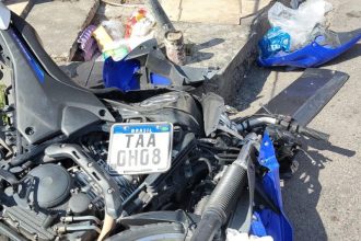 O acidente aconteceu Conjunto Ouro Verde, na zona Leste da capital (Foto: WhatsApp/Reprodução)