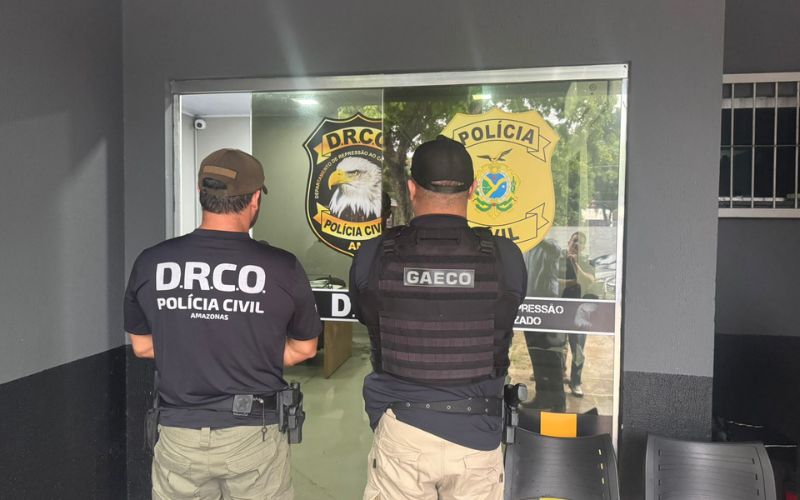 Policiais civis auxiliam Gaeco na Operação Aurora Operação (Foto: Divulgação/Gaeco/MPAM)
