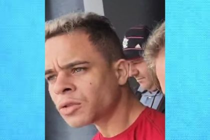 Luiz Fernando Colares de Souza, de 28 anos, conhecido como “Serebo”, foi preso pela Polícia Militar (Foto: WhatsApp/Reprodução)
