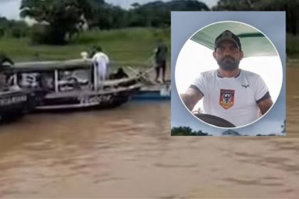 Romildo Oliveira, de 41 anos, no rio Paraná de Nhamundá, no interior do Amazonas (Foto: WhatsApp/Reprodução)