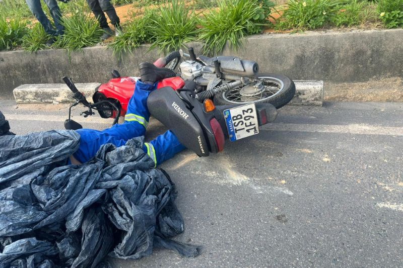 Bruno Henrique Moreira Vieira, 34 anos, não resistiu aos ferimentos e morreu no local (Foto: WhatsApp/Reprodução)