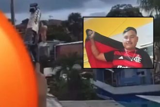O autor dos tiros, identificado apenas como Mateus, é procurado pela Polícia Militar (Foto: WhatsApp/Reprodução)