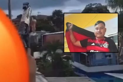 O autor dos tiros, identificado apenas como Mateus, é procurado pela Polícia Militar (Foto: WhatsApp/Reprodução)