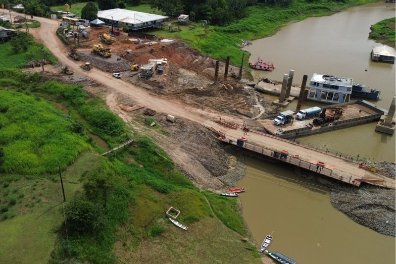 Ponte sobre o rio Autaz-Mirim (Foto: Mateus Bezerra/Consórcio STE/SSA)