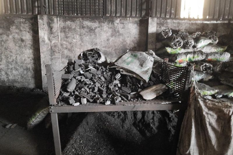Local onde funciona a empresa: carvão era armazenado de forma inadequada (Foto: Divulgação/Ipaam)