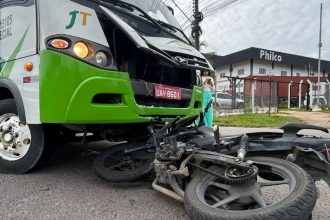O acidente aconteceu no Distrito Industrial 2, na zona leste da cidade (Foto: AM ATUAL)