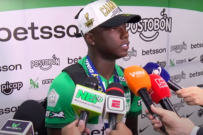 Marino Hinestroza jogava no Atlético Nacional, da Colômbia (Imagem: YouTube/Nacional Es Pasión)