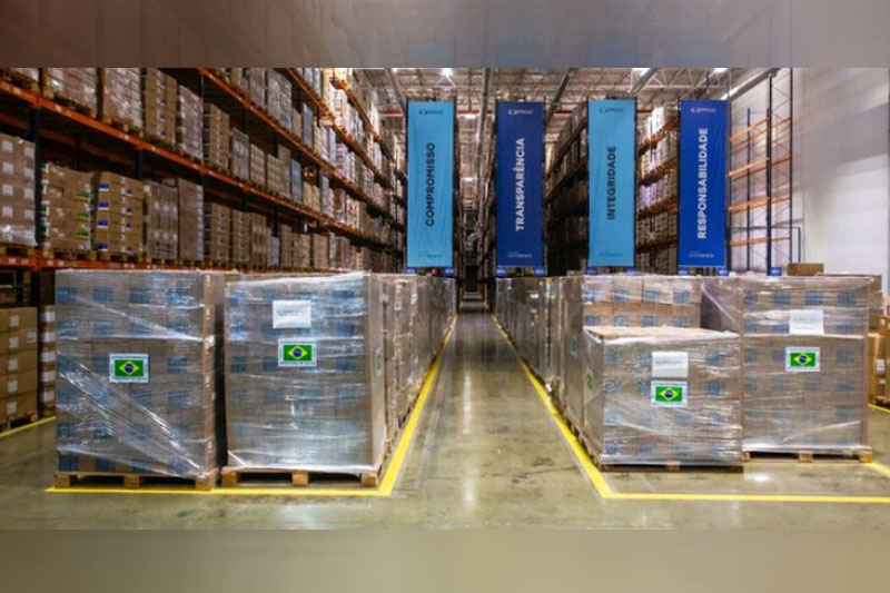 Medicamentos embalados para serem enviados à Venezuela: ajuda humanitária (Foto: Rafael Nascimento/MS)
