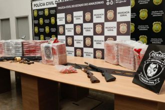 Cocaína apreendida na operação foi avaliada em R$ 18 milhões (Foto: Erlon Rodrigues/PC-AM)