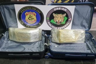 Apreensão de drogas no aeroporto (Foto: Divulgação/PF)