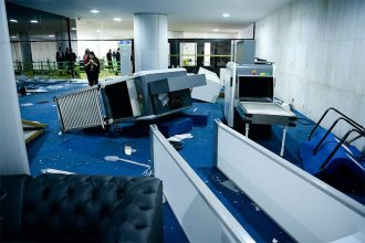 Depredação no Senado no 8/01/2023: prejuízo ao contribuinte (Foto: Pedro França/Agência Senado)